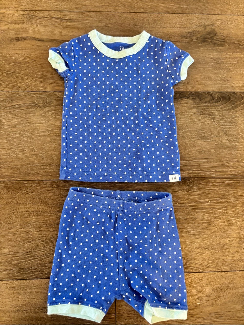GAP Blue and Cream Polka Dot Kids Pajama Set